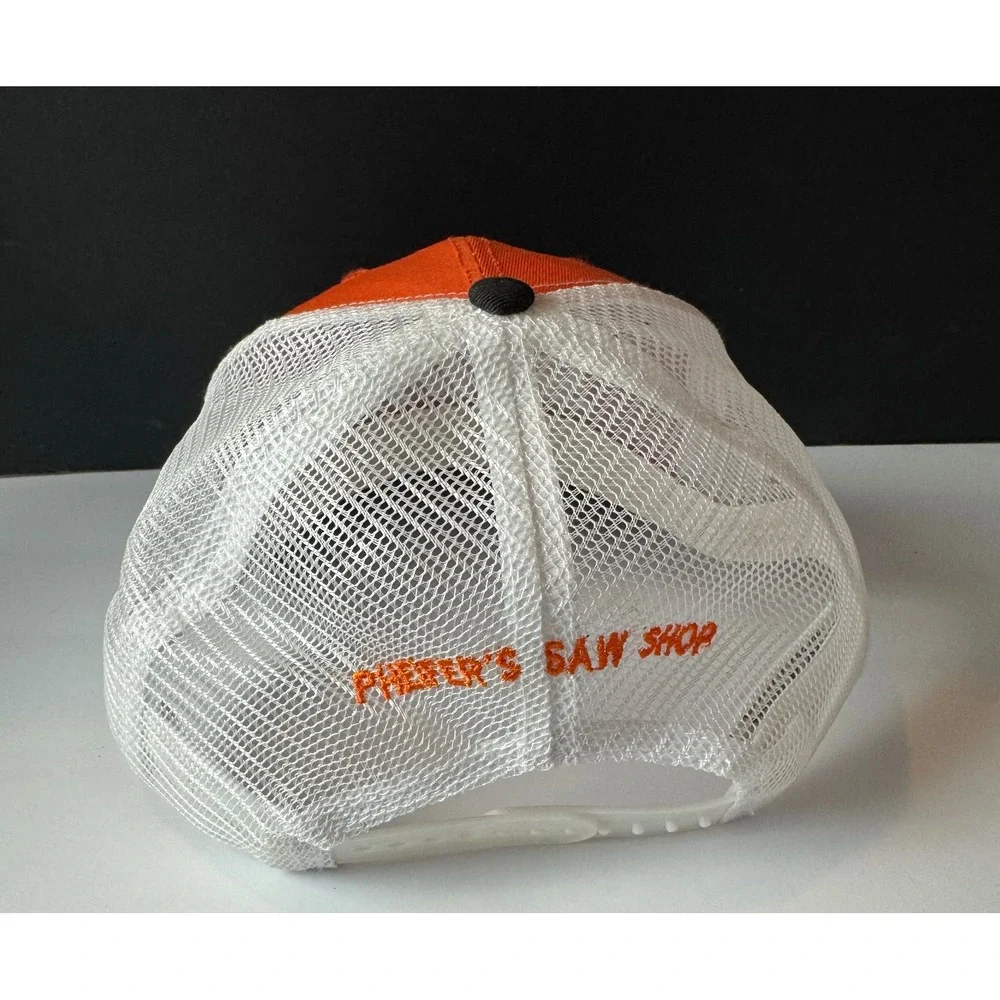 STIHL Hat Lot of 2 Black Orange Mesh Trucker Snapback Adjustable Baseball Caps